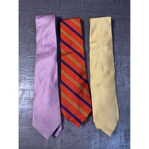 Lot of 3 Men's 100% Silk Ties Calvin Klein Polo Ralph Lauren Andrew's Ties Italy